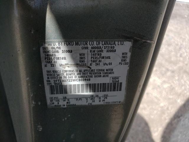 Photo 10 from auction – 1998 FORD F150 with VIN 2FTZX0722WCB03948