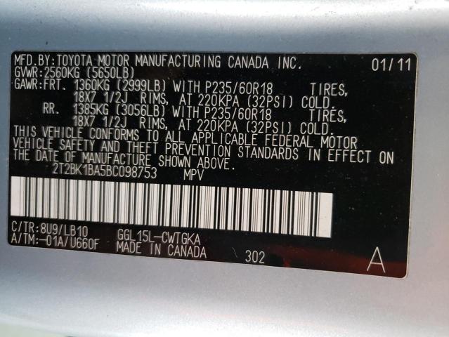 Photo 10 from auction – 2011 LEXUS RX 350 with VIN 2T2BK1BA5BC098753