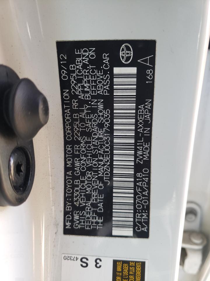 Photo 10 from auction – 2012 TOYOTA PRIUS V with VIN JTDZN3EU0C3179035