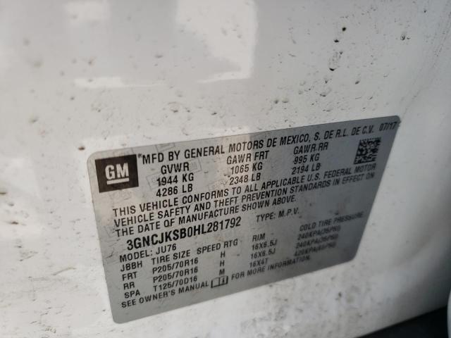 Photo 10 from auction – 2017 CHEVROLET TRAX LS with VIN 3GNCJKSB0HL281792