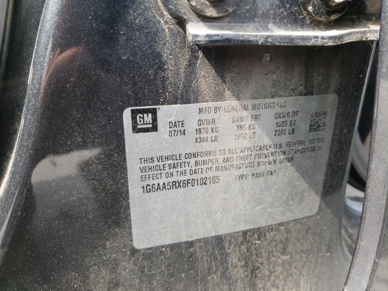 Photo 10 from auction – 2015 CADILLAC ATS with VIN 1G6AA5RX6F0102185