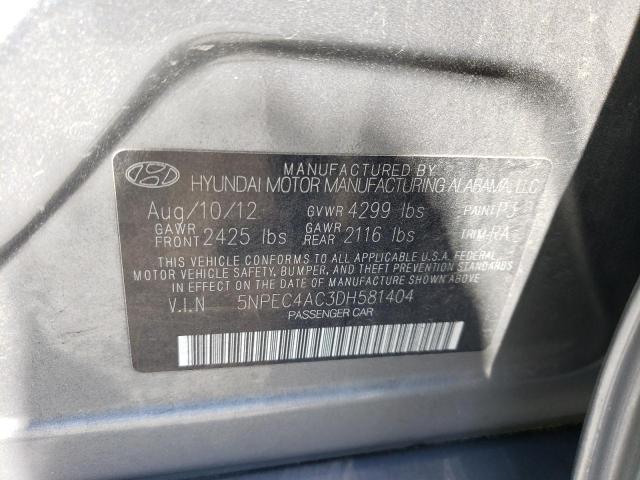 Photo 10 from auction – 2013 HYUNDAI SONATA SE with VIN 5NPEC4AC3DH581404