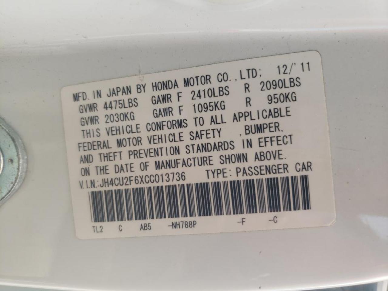 Zdjęcie 20 z aukcji – 2012 ACURA TSX TECH z VIN JH4CU2F6XCC013736