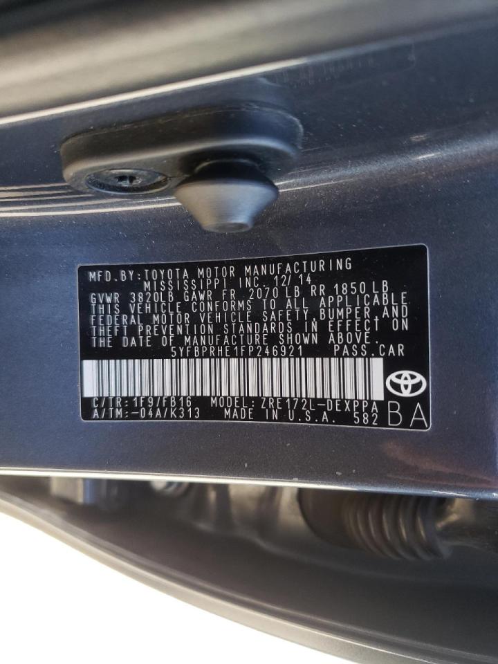 Photo 10 from auction – 2015 TOYOTA COROLLA EC with VIN 5YFBPRHE1FP246921