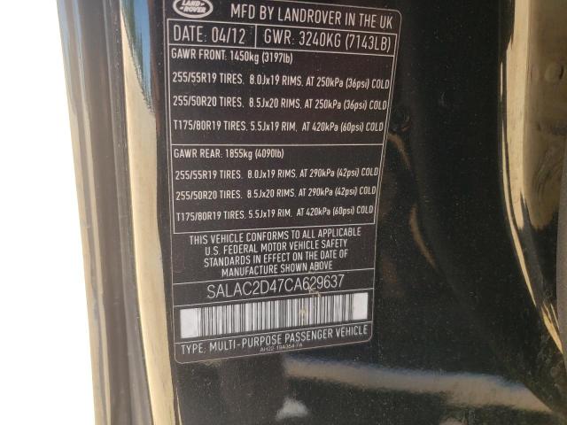 Photo 10 from auction – 2012 LAND ROVER LR4 with VIN SALAC2D47CA629637