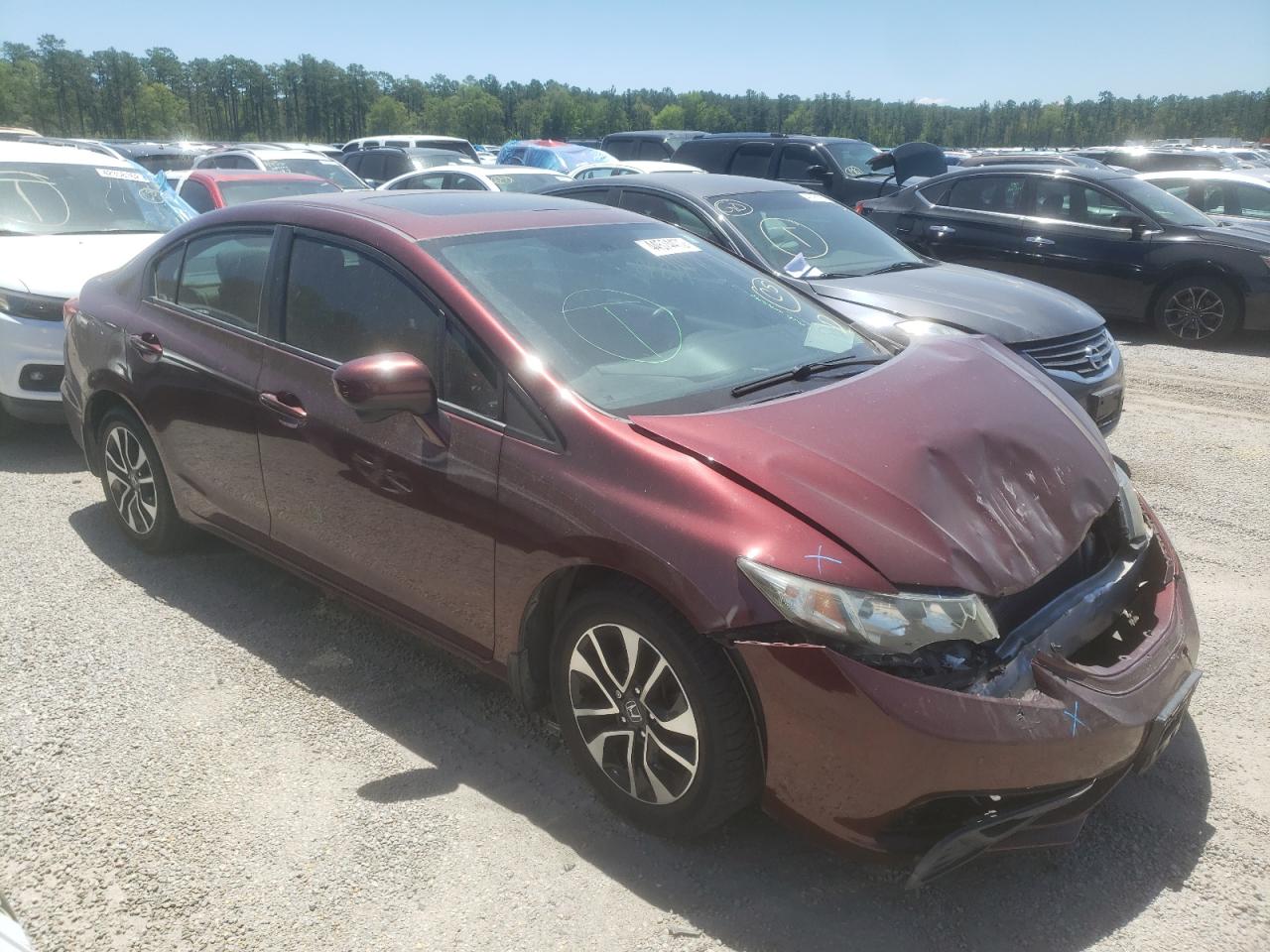 HONDA CIVIC EX 2014 with VIN 2HGFB2F84EH550576 - Photo from auction