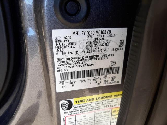 Photo 10 from auction – 2012 FORD EXPEDITION with VIN 1FMJU1F59CEF34294