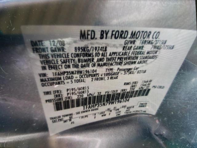 Photo 10 from auction – 2009 FORD FOCUS SE with VIN 1FAHP35N79W196104