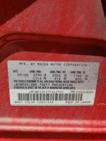 Photo 10 from auction – 2007 MAZDA 3 I with VIN JM1BK12F271642931