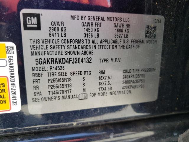 Photo 10 from auction – 2015 BUICK ENCLAVE with VIN 5GAKRAKD4FJ204132