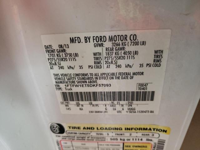 Photo 10 from auction – 2013 FORD F150 SUPER with VIN 1FTFW1ET5DKF57093