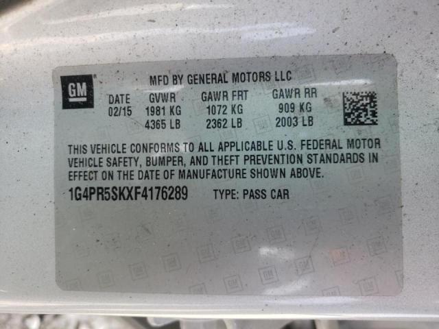 Photo 10 from auction – 2015 BUICK VERANO CON with VIN 1G4PR5SKXF4176289