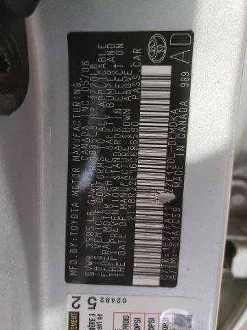 Photo 10 from auction – 2006 TOYOTA COROLLA CE with VIN 2T1BR32E16C686590