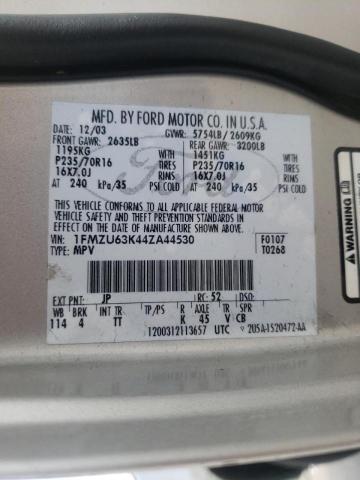 Photo 10 from auction – 2004 FORD EXPLORER X with VIN 1FMZU63K44ZA44530