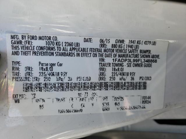 Photo 10 from auction – 2015 FORD FOCUS ST with VIN 1FADP3L99FL348868