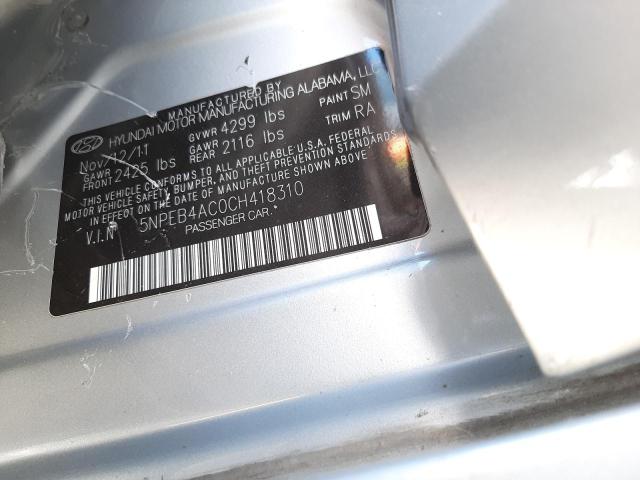 Photo 10 from auction – 2012 HYUNDAI SONATA GLS with VIN 5NPEB4AC0CH418310