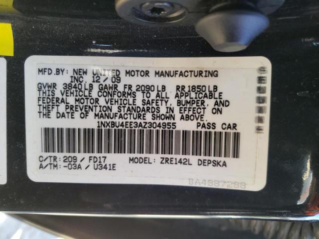Photo 10 from auction – 2010 TOYOTA COROLLA BA with VIN 1NXBU4EE3AZ304955
