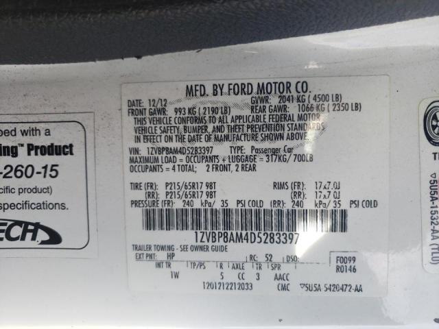 Photo 10 from auction – 2013 FORD MUSTANG with VIN 1ZVBP8AM4D5283397