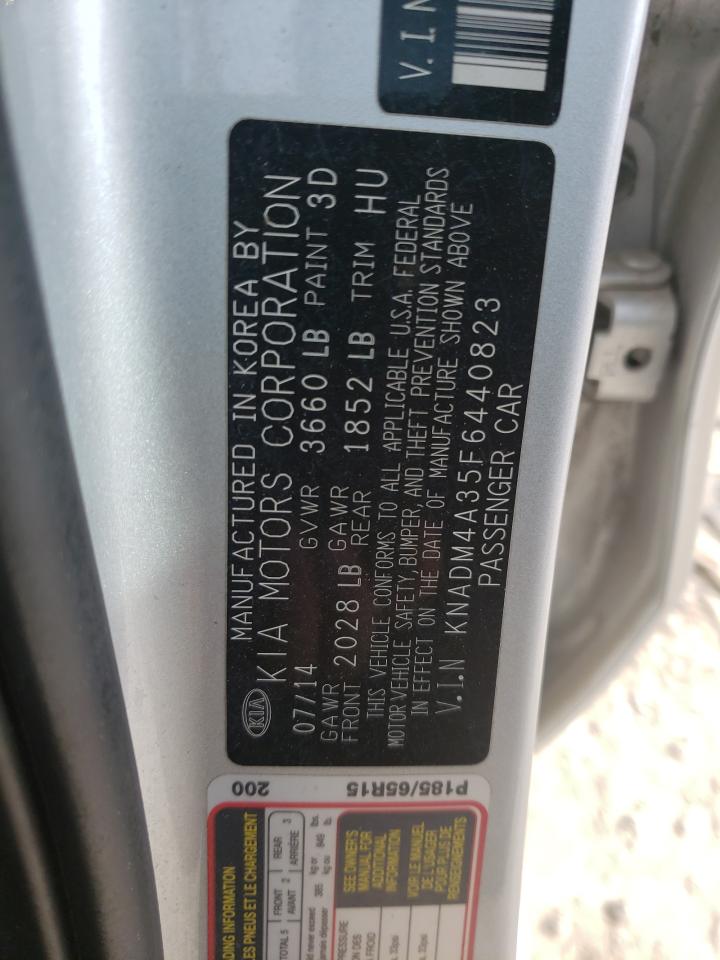 Photo 10 from auction – 2015 KIA RIO LX with VIN KNADM4A35F6440823
