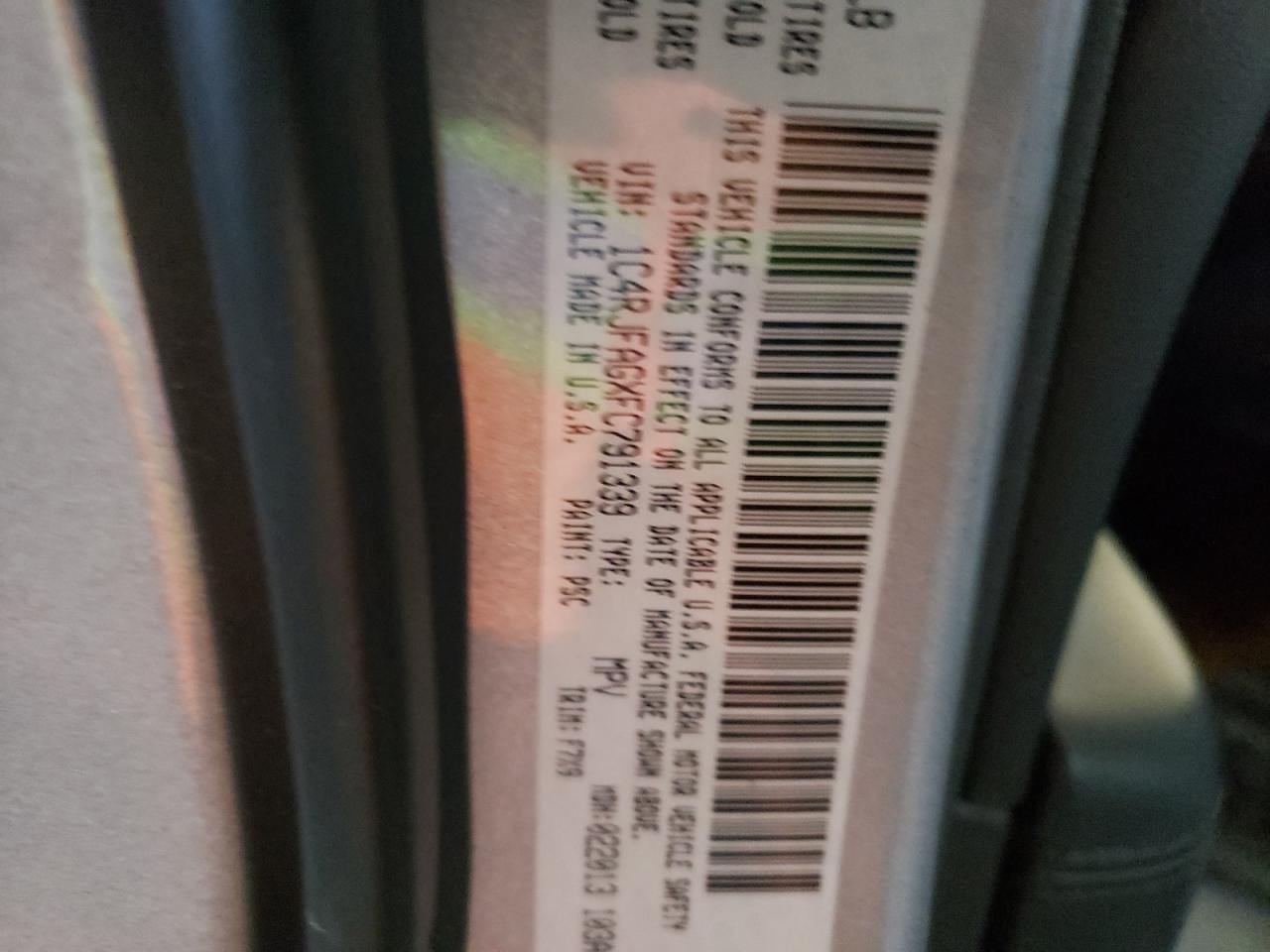 Photo 10 from auction – 2015 JEEP GRAND CHER with VIN 1C4RJFAGXFC791339