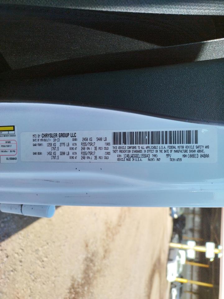 Photo 10 from auction – 2014 JEEP WRANGLER U with VIN 1C4BJWDG6EL155643