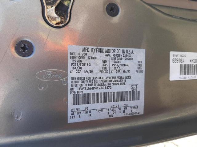 Photo 10 from auction – 2000 FORD EXPLORER E with VIN 1FMZU64P4YZB31473