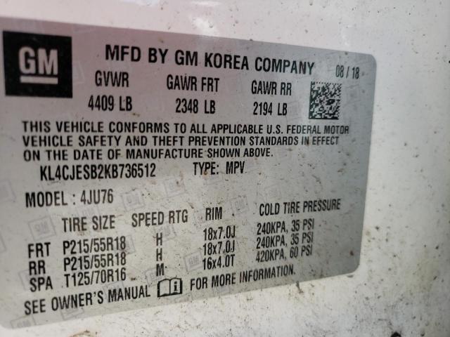 Photo 10 from auction – 2019 BUICK ENCORE PRE with VIN KL4CJESB2KB736512