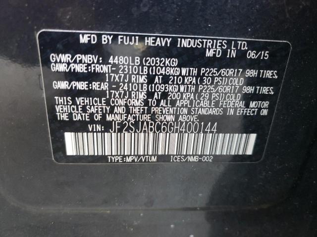 Photo 10 from auction – 2016 SUBARU FORESTER 2 with VIN JF2SJABC6GH400144