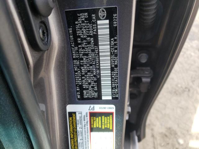 Photo 10 from auction – 2016 TOYOTA CAMRY LE with VIN 4T1BF1FK4GU574637