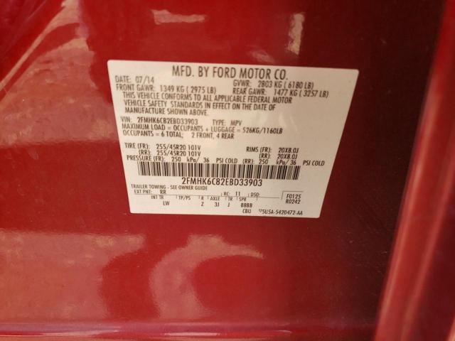 Photo 10 from auction – 2014 FORD FLEX SEL with VIN 2FMHK6C82EBD33903