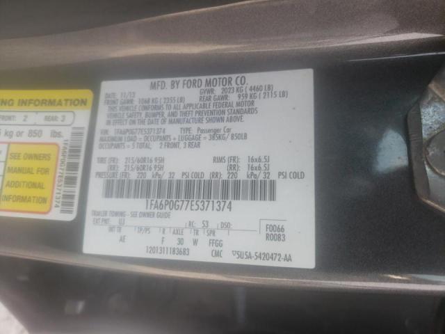 Photo 10 from auction – 2014 FORD FUSION S with VIN 1FA6P0G77E5371374