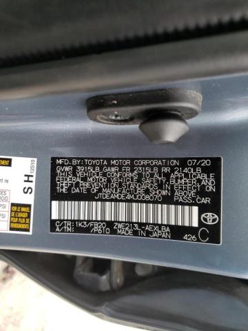 Photo 10 from auction – 2021 TOYOTA COROLLA LE with VIN JTDEAMDE4MJ008070