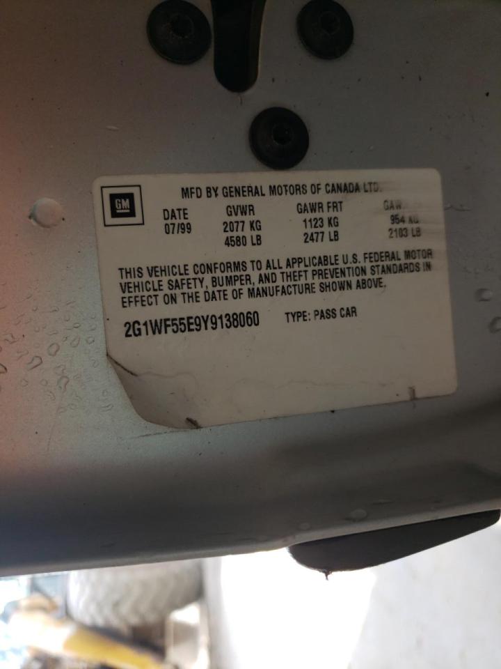 Photo 10 from auction – 2000 CHEVROLET IMPALA with VIN 2G1WF55E9Y9138060