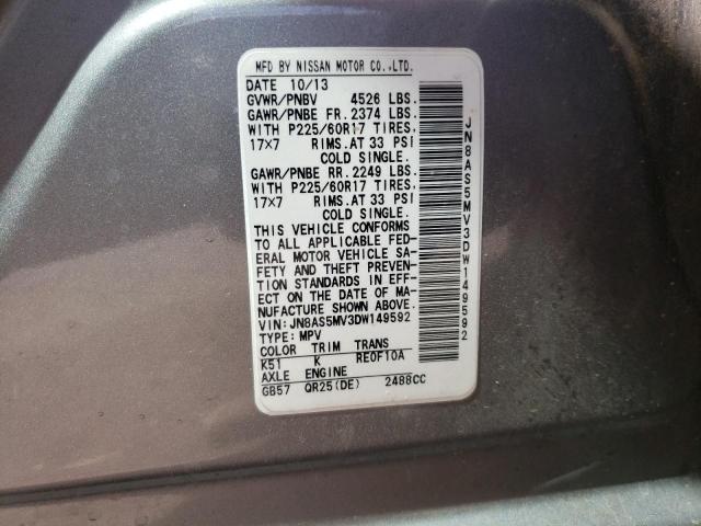 Photo 10 from auction – 2013 NISSAN ROGUE S with VIN JN8AS5MV3DW149592