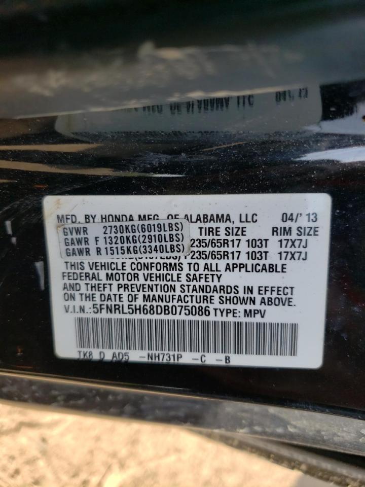 Photo 10 from auction – 2013 HONDA ODYSSEY EX with VIN 5FNRL5H68DB075086