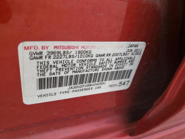 Photo 10 from auction – 2011 MITSUBISHI LANCER ES/ with VIN JA32U2FU8BU042591