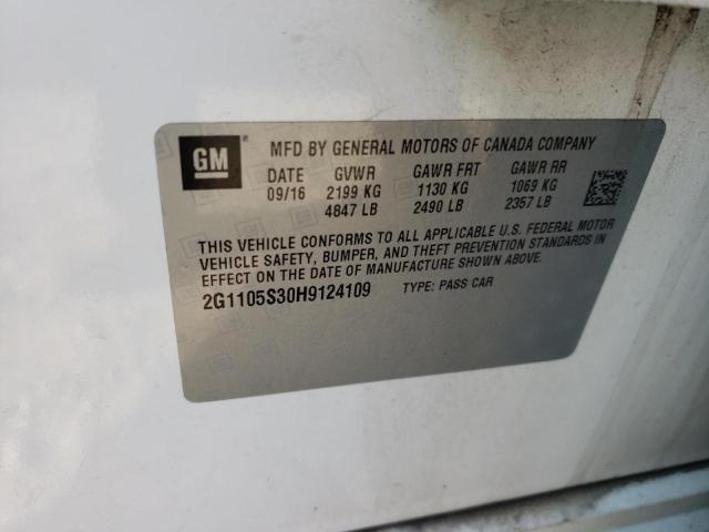 Photo 10 from auction – 2017 CHEVROLET IMPALA LT with VIN 2G1105S30H9124109