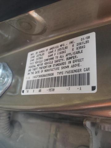 Photo 10 from auction – 2008 HONDA ACCORD EXL with VIN 1HGCP36828A035606