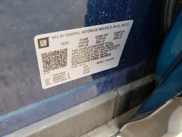 Photo 10 from auction – 2021 CHEVROLET EQUINOX LT with VIN 3GNAXKEV5ML362826
