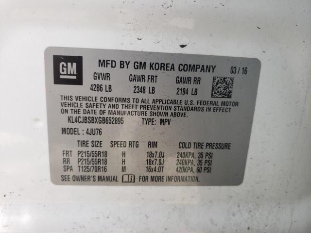 Photo 10 from auction – 2016 BUICK ENCORE CON with VIN KL4CJBSBXGB652895