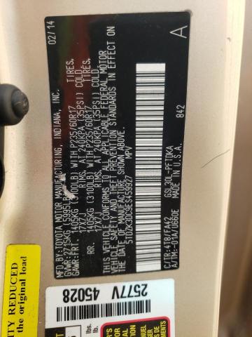 Photo 10 from auction – 2014 TOYOTA SIENNA with VIN 5TDZK3DC9ES459927