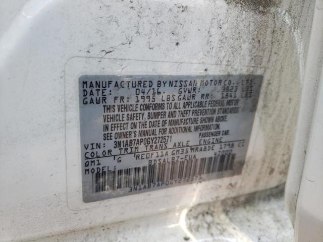 Photo 10 from auction – 2016 NISSAN SENTRA S with VIN 3N1AB7AP0GY272571
