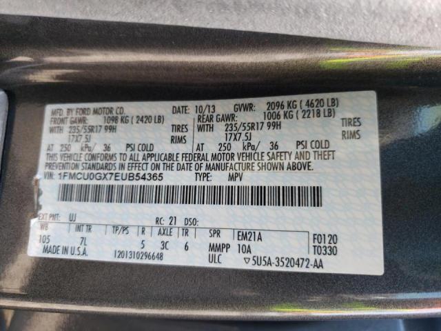 Photo 10 from auction – 2014 FORD ESCAPE SE with VIN 1FMCU0GX7EUB54365