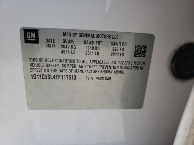 CHEVROLET MALIBU 1LT 2015 with VIN 1G11C5SL4FF117613 - Photo from auction