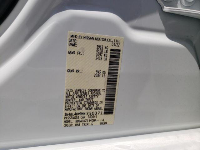 Photo 10 from auction – 2022 NISSAN ALTIMA with VIN 1N4BL4DV0NN350371