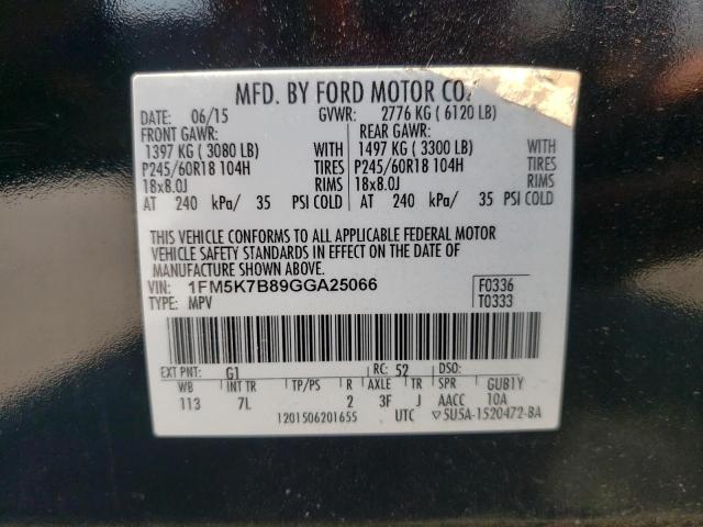 Photo 10 from auction – 2016 FORD EXPLORER with VIN 1FM5K7B89GGA25066