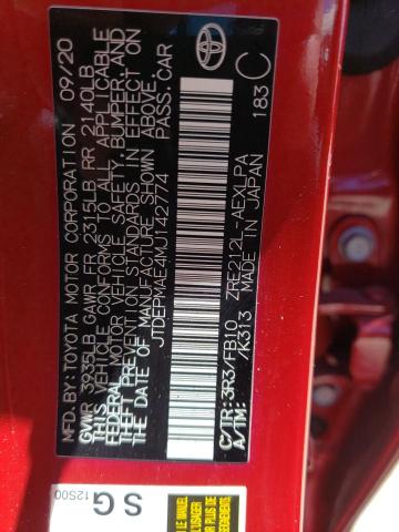 Photo 10 from auction – 2021 TOYOTA COROLLA LE with VIN JTDEPMAE4MJ142774