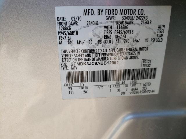 Photo 10 from auction – 2010 FORD EDGE SEL with VIN 2FMDK3JC9ABB12961