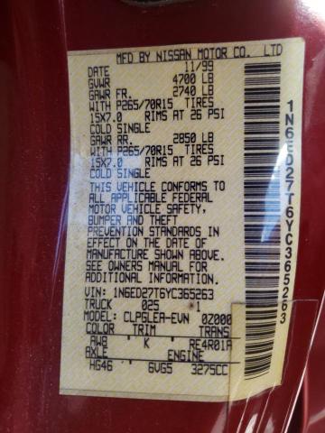 Photo 10 from auction – 2000 NISSAN FRONTIER C with VIN 1N6ED27T6YC365263