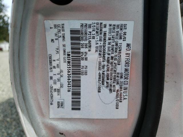 Photo 10 from auction – 2003 MERCURY SABLE LS P with VIN 1MEFM55S63G634316